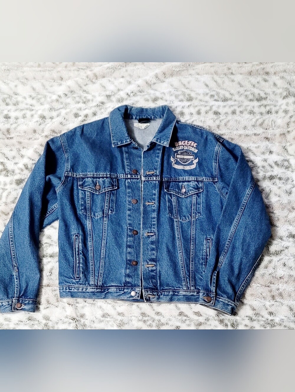 Men's Harley-Davidson Hawaii Vintage Blue Denim Jean Jacket